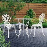 Gardeon Outdoor Furniture Chairs Table 3pc Aluminium Bistro White - Image 8