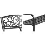 Gardeon Outdoor Garden Bench Seat Steel Outdoor Furniture 3 Seater - Image 2