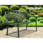 Gardeon Outdoor Garden Bench Seat Steel Outdoor Furniture 3 Seater - Image 3