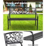 Gardeon Outdoor Garden Bench Seat Steel Outdoor Furniture 3 Seater - Image 4