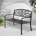 Gardeon Outdoor Garden Bench Seat Steel Outdoor Furniture 3 Seater - Image 6