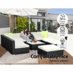 Gardeon 10PC Sofa Set with Storage Cover Outdoor Furniture Wicker - Image 7