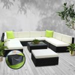 Gardeon 10PC Sofa Set with Storage Cover Outdoor Furniture Wicker - Image 10