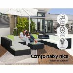 Gardeon 12PC Outdoor Furniture Sofa Set Wicker Garden Patio Lounge - Image 6