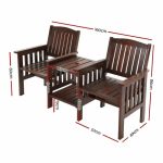 Gardeon Garden Bench Chair Table Loveseat Wooden Outdoor Furniture - Image 2