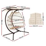 Gardeon Outdoor Furniture Lounge Hanging Swing Chair Egg Hammock Stand - Image 2
