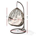 Gardeon Outdoor Egg Swing Chair Wicker Rattan Furniture Pod Stand