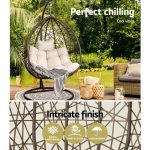 Gardeon Outdoor Egg Swing Chair Wicker Rattan Furniture Pod Stand - Image 2