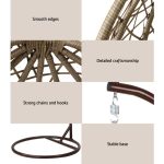 Gardeon Outdoor Egg Swing Chair Wicker Rattan Furniture Pod Stand - Image 5