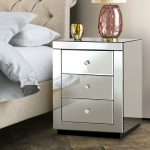 Artiss Mirrored Bedside Table Drawers Furniture Mirror Glass Presia - Image 8