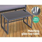 Gardeon 4PC Outdoor Furniture Patio Table Chair Black - Image 7