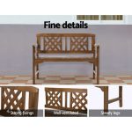 Gardeon Outdoor Garden Bench Wooden Chair 2 Seat Patio Furniture - Image 3