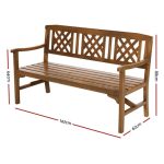 Gardeon Outdoor Garden Bench Wooden Chair 3 Seat Patio Furniture