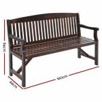 Gardeon Wooden Garden Bench Chair Natural Outdoor Furniture Décor - Image 2