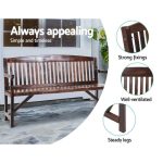 Gardeon 5FT Outdoor Garden Bench Wooden 3 Seat Chair Patio Furniture - Image 3