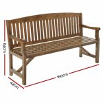 Gardeon Wooden Garden Bench Chair Natural Outdoor Furniture Décor - Image 2