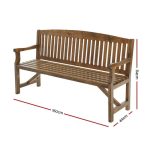 Gardeon 5FT Outdoor Garden Bench Wooden 3 Seat Chair Patio Furniture