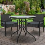 Gardeon Outdoor Furniture Dining Chairs Wicker Garden Patio Cushion - Image 8