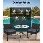 Gardeon Outdoor Furniture Dining Chairs Wicker Garden Patio Cushion - Image 10