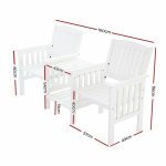 Gardeon Garden Bench Chair Table Loveseat Wooden Outdoor Furniture - Image 2
