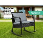Gardeon Outdoor Furniture Rocking Chair Wicker Garden Patio Lounge - Image 3