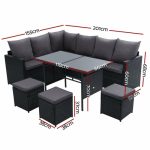 Gardeon Outdoor Furniture Dining Setting Sofa Set Wicker 9 Seater - Image 2