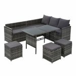 Gardeon Outdoor Furniture Dining Setting Sofa Set Lounge Wicker 9