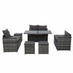 Gardeon Outdoor Furniture Dining Setting Sofa Set Lounge Wicker 9 - Image 3