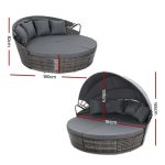 Gardeon Sun Lounge Setting Wicker Lounger Day Bed Outdoor Furniture