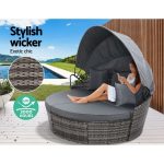 Gardeon Sun Lounge Setting Wicker Lounger Day Bed Outdoor Furniture - Image 3