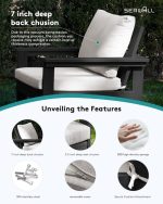 HDPE Outdoor Patio Furniture Set, 7-Piece Outdoor Sectional Patio - Image 4