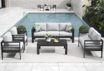 5 Pieces Modern Aluminum Patio Furniture Set, Outdoor Conversation
