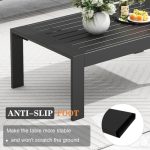 5 Pieces Modern Aluminum Patio Furniture Set, Outdoor Conversation - Image 5