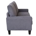 Modern Living Room Furniture Loveseat in Dark Grey Fabric - Image 4