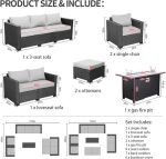 7 PCS Outdoor Furniture Sets 60000BTU 45-Inch Outdoor Propane Fire Pit - Image 7