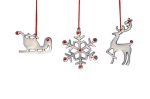 Snowflake Christmas Tree Ornament Decorations Set of 4 - Image 3
