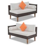 4-pieces Outdoor Wicker Sofa Set, Patio Furniture with Colorful - Image 12