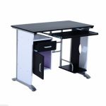 HOMCOM Computer Desk PC Table Office Furniture w/ Tray CPU Stand - Image 3