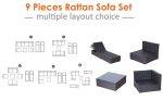 Outsunny 9pcs Garden Wicker Sofa Set Patio Rattan Furniture Outdoor - Image 6