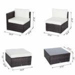 Outsunny 6pc Patio Rattan Wicker Set Outdoor Sectional Furniture - Image 4