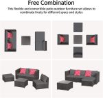 Outdoor Patio Furniture Sets All Weather Outdoor Sofa PE Garden - Image 3