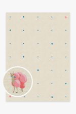 Gray Malin Llama Dot Ivory & Blue Tufted Rug - Image 4