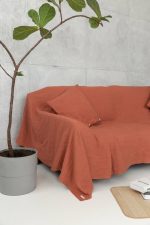 Reddish Brown linen couch cover - Image 2