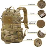 Tactical Backpack Men Military Assault Pack Outdoor Hiking Rucksack - Image 8