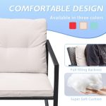 3 Pieces Rocking Wicker Bistro Set, Patio Outdoor Furniture - Image 5