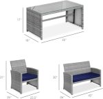 4-Piece Outdoor Wicker Patio Conversation Furniture Set for Backyard - Image 7