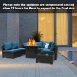 8-Piece Patio Set Furniture Rattan Wicker Outdoor Sectional Sofa with - Image 2