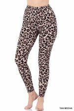 Brushed Microfiber Leopard Print Leggings - Image 6