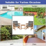 3 Pieces Solid Wood Outdoor Patio Sofa Furniture Set - Image 12