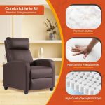 Recliner Chair for Living Room,Leather Single Sofa Furniture Home - Image 4